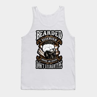 Bearded Bookworm Funny For Bearded Men Tank Top